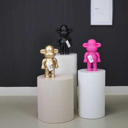 Decoratief ornament - Apenbeeldje 'De Legende' - Polyresin - Zwart - 20,5 x 13,5 x 35 cm