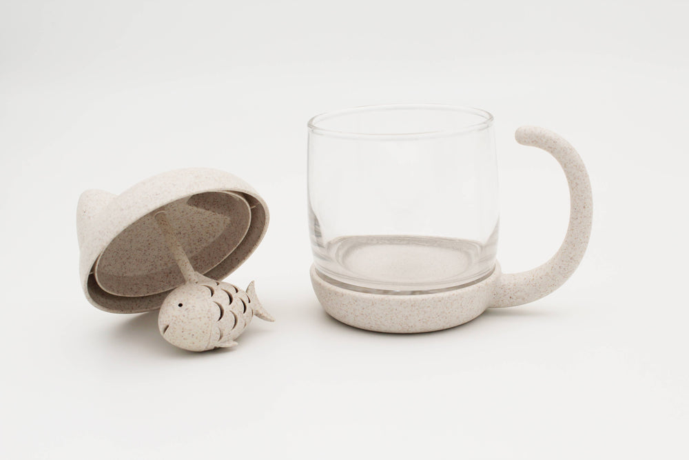 Tasse à Thé Chat avec Infuseur Poisson