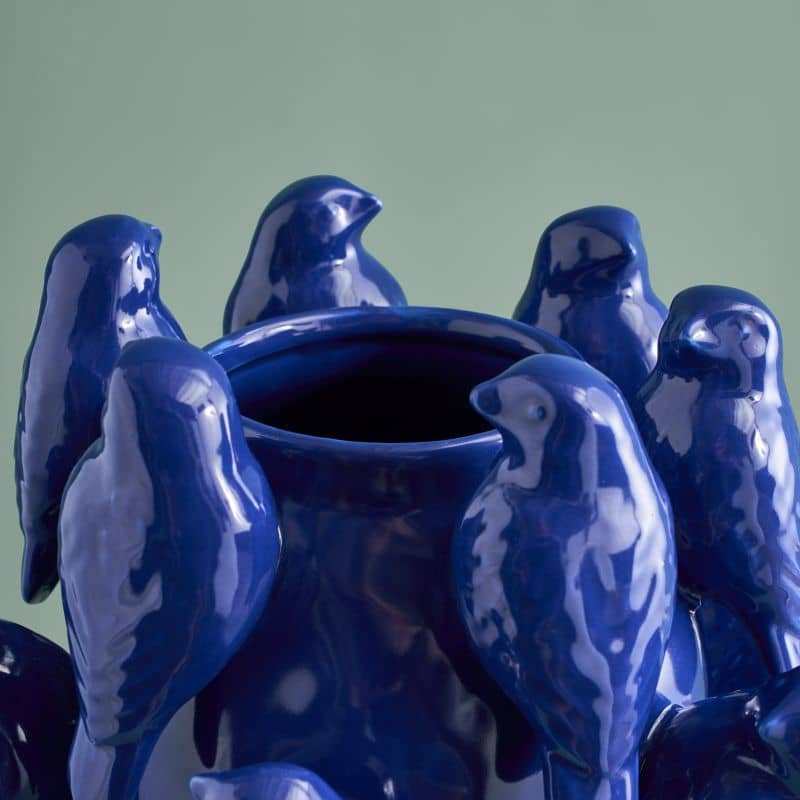 Vase M. Oisillon bleu cobalt
