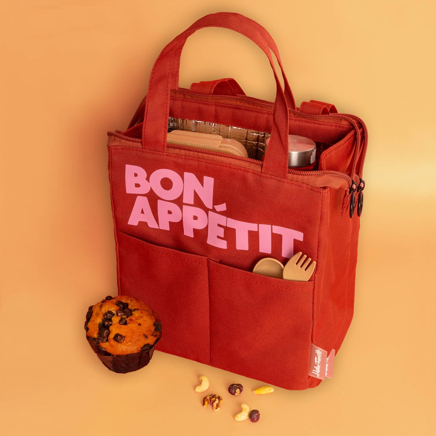Sac Isotherme pour Déjeuner Burgundy Bon Appétit Helio Ferretti Vue 1