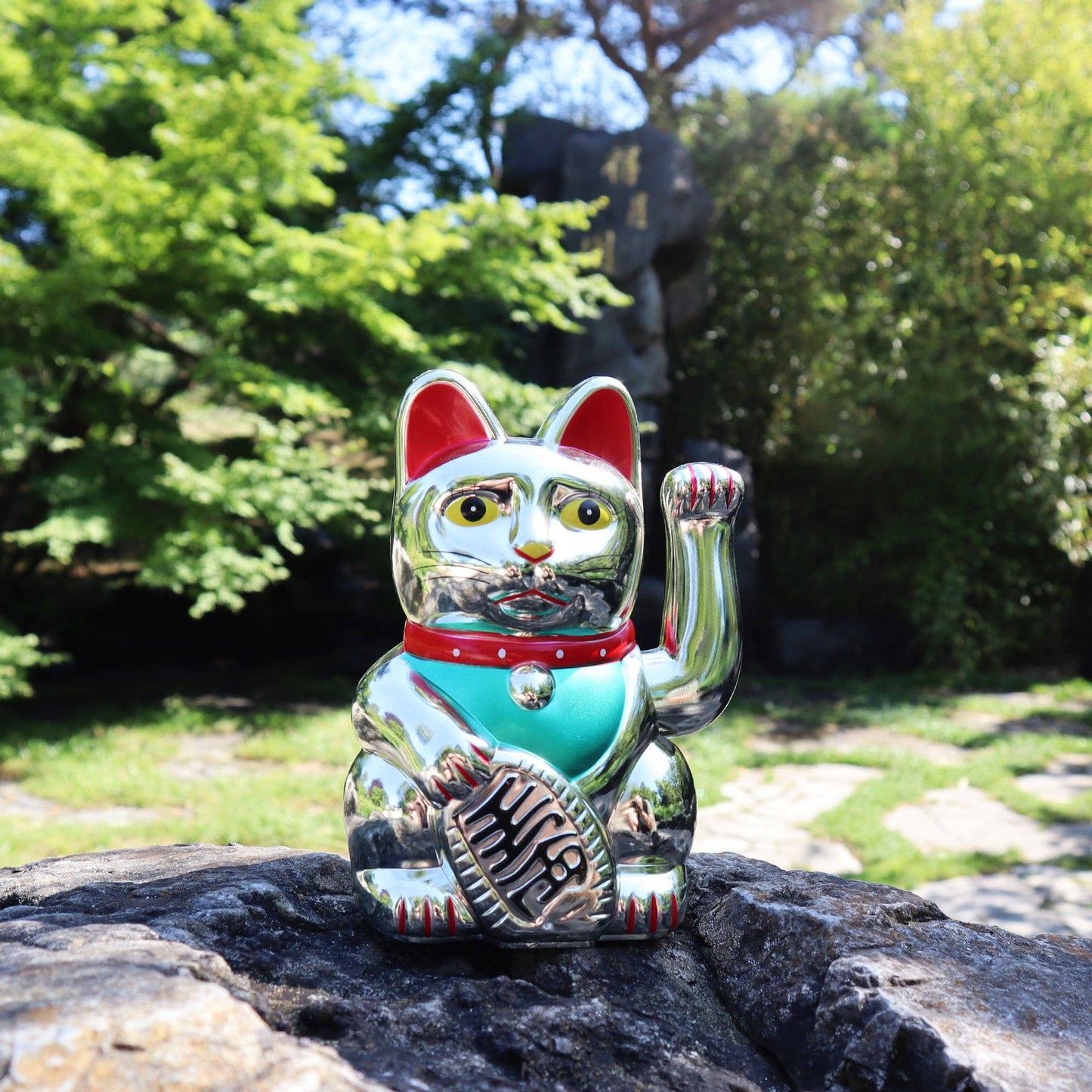 Lucky silver cat 15cm