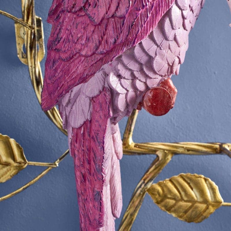 Parrot wall light, orange/pink