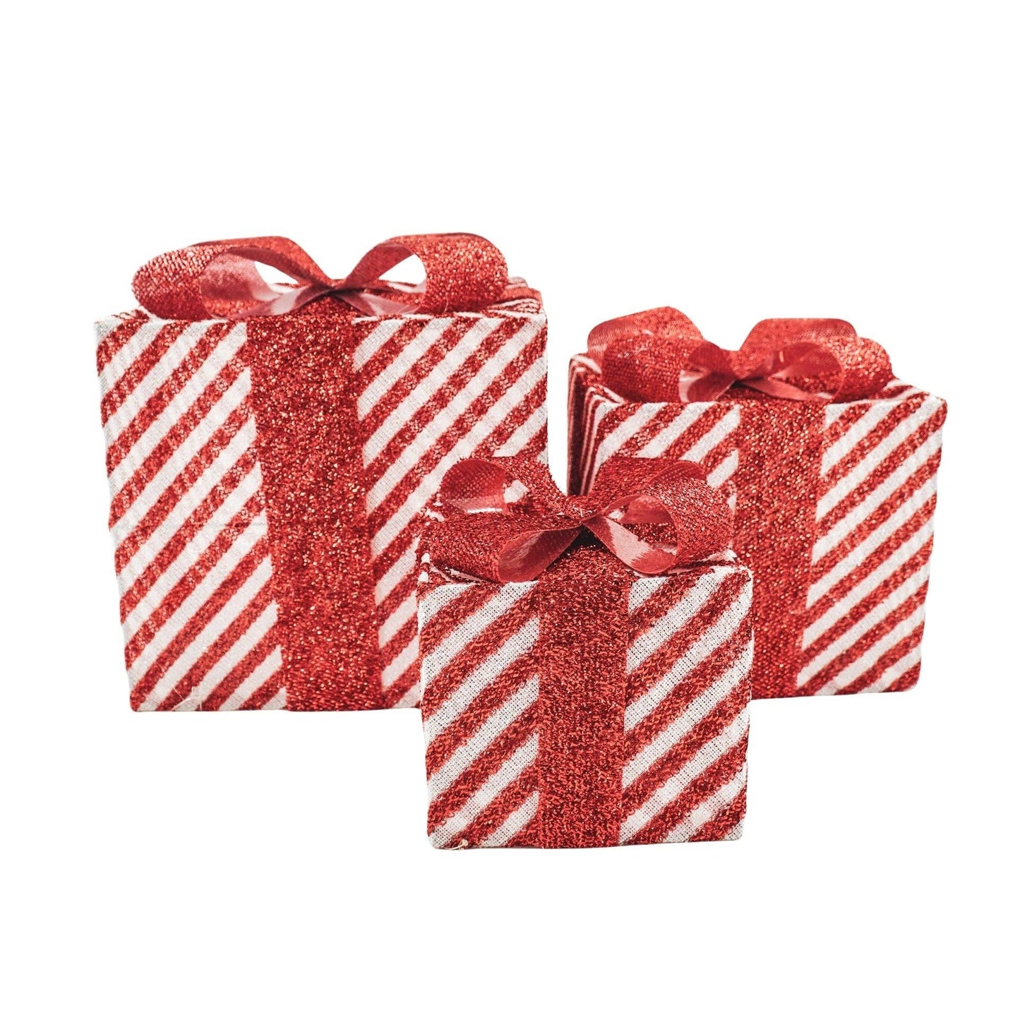 LED-kerstcadeau - S3 - Polystyreen - Rood/Wit - 15/20/25 cm