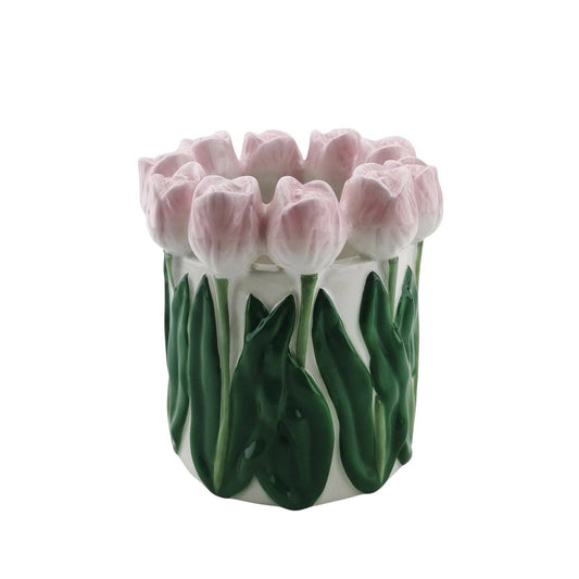 Vase Tulipes - Rose clair/Vert