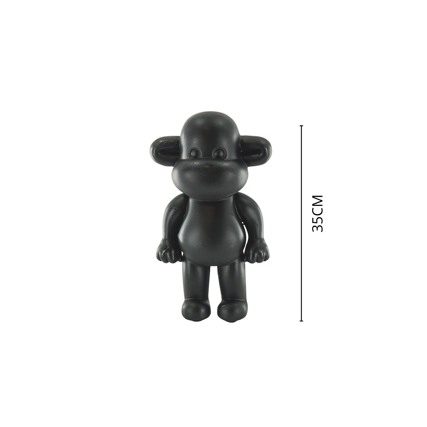 Decoratief ornament - Apenbeeldje 'De Legende' - Polyresin - Zwart - 20,5 x 13,5 x 35 cm