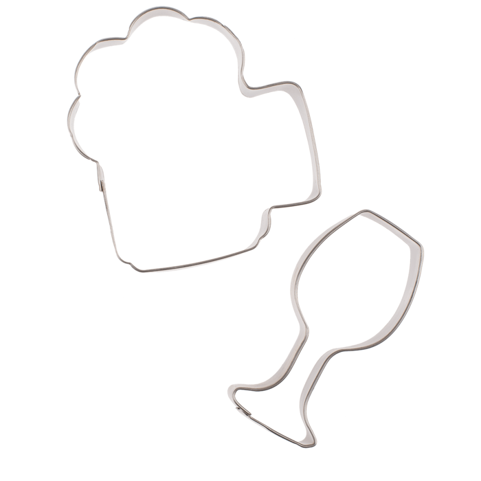 Metal Cookie Cutters – Wine Glass &amp; Beer Mug