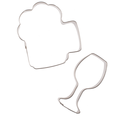 Metal Cookie Cutters – Wine Glass &amp; Beer Mug