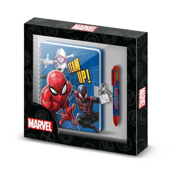 Marvel Spiderman A5 notitieboekset + 6 kleurpennen