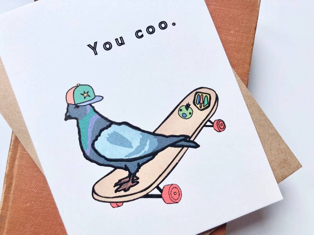 Carte de vœux Pigeon « You Coo. »