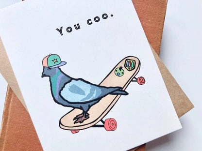 Carte de vœux Pigeon « You Coo. »