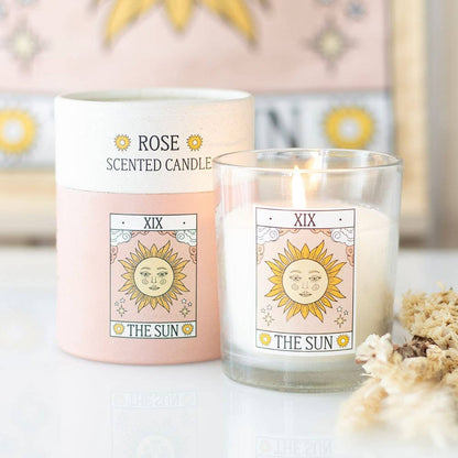 Rose Candle Vintage Tarot Card Sun