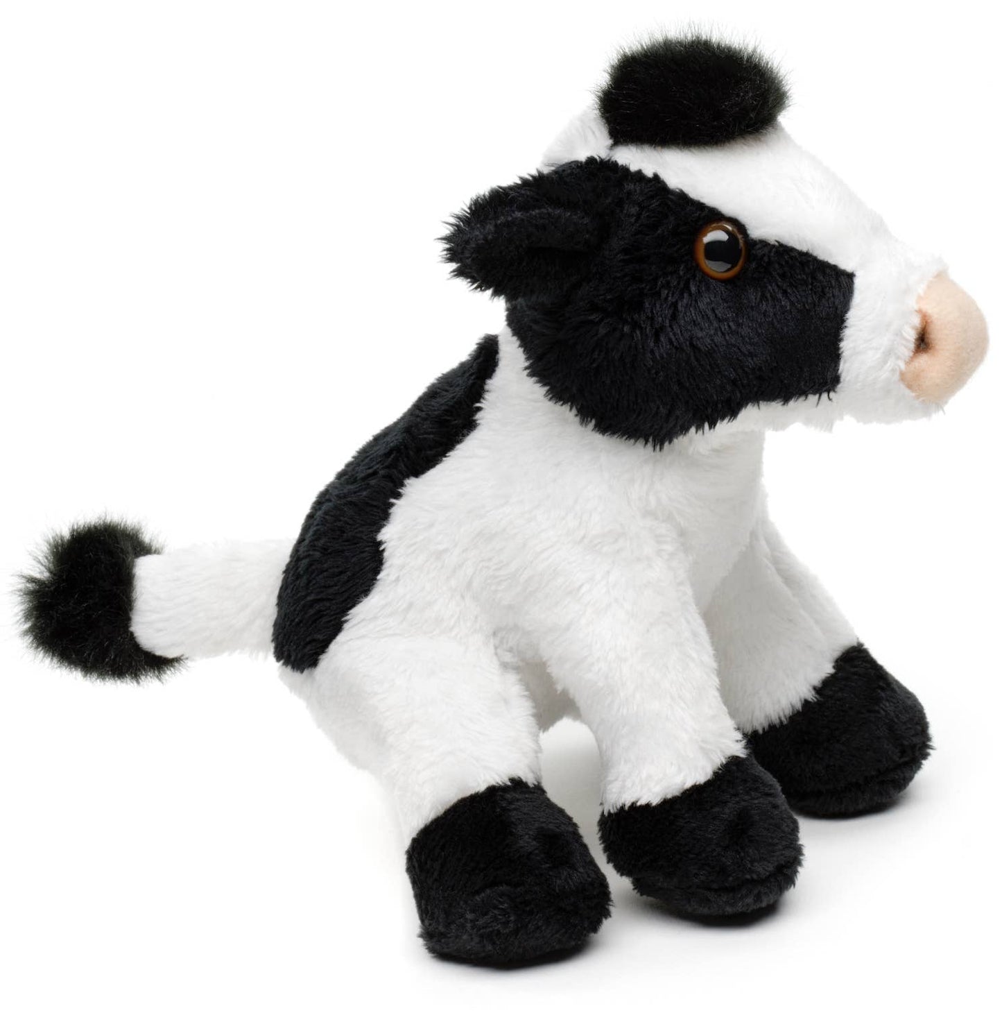 Plush cow, sitting (black and white) - 14 cm (height)