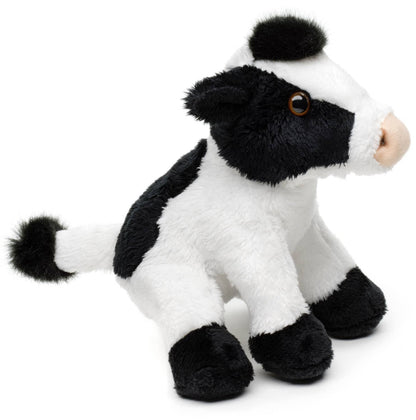 Plush cow, sitting (black and white) - 14 cm (height)