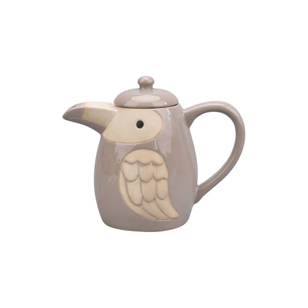 Théière oiseau beige