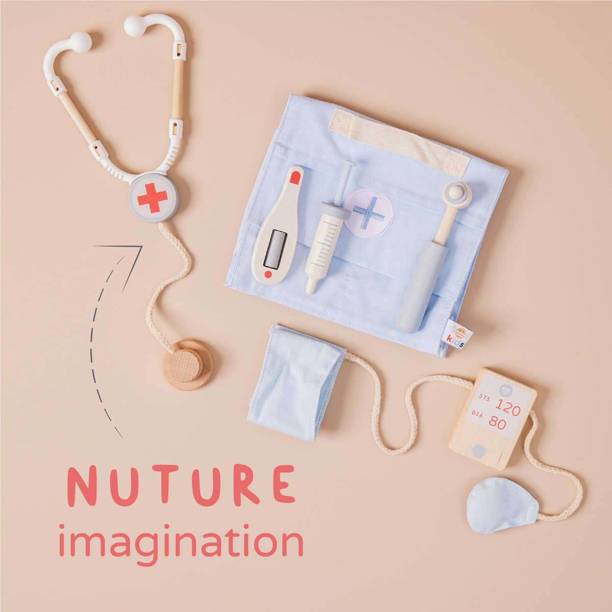 Jeu Ensemble de Jeu pour Enfants en Forme de Docteur en Bois