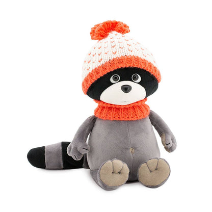 Denny le raton laveur en peluche : orange frais - 25 cm - 0+