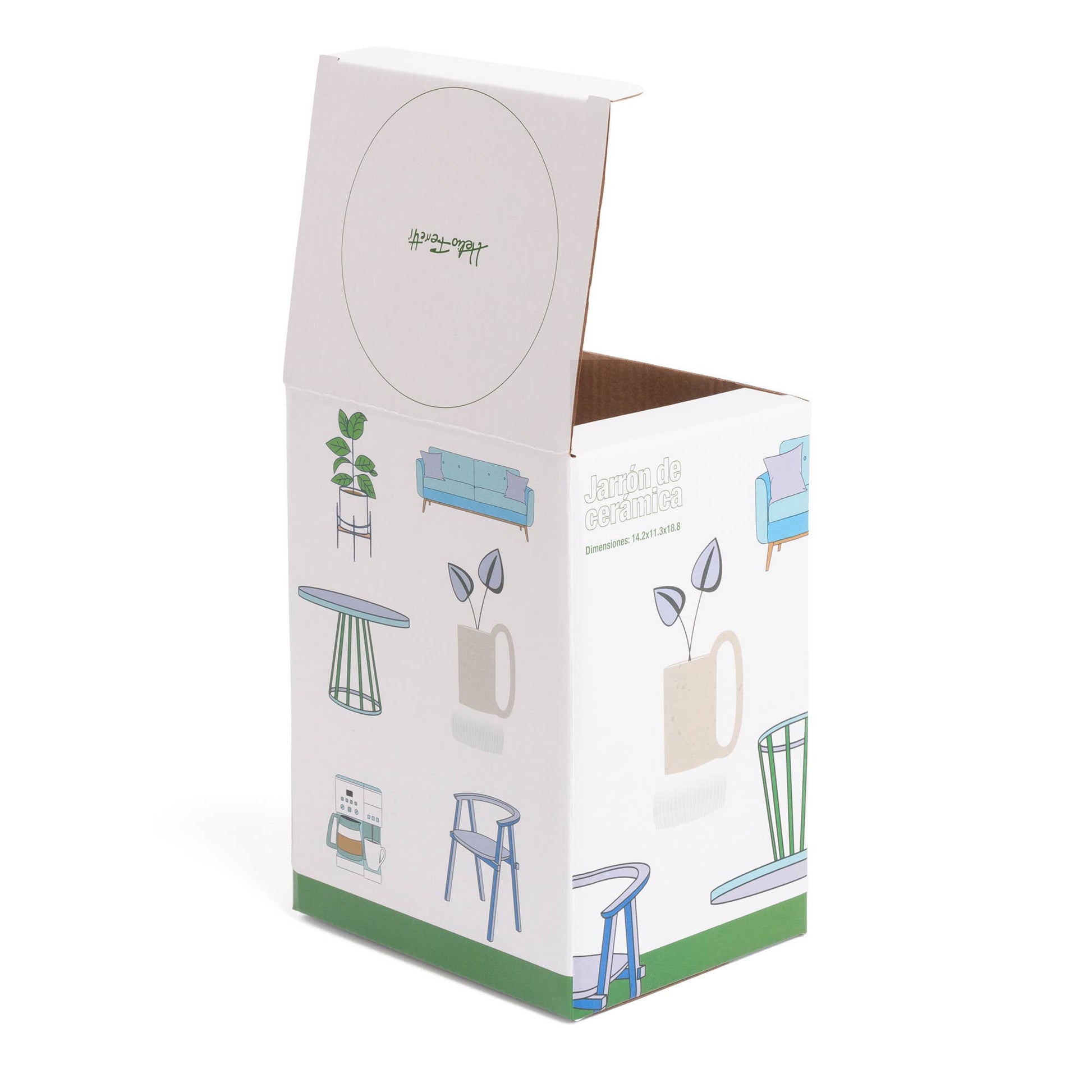 Vase en Céramique avec Base Naturelle Peint à la Main Helio Ferretti Vue 4