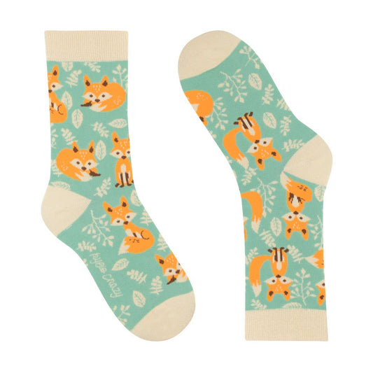 Durable and fun boys' cotton socks with fox pattern