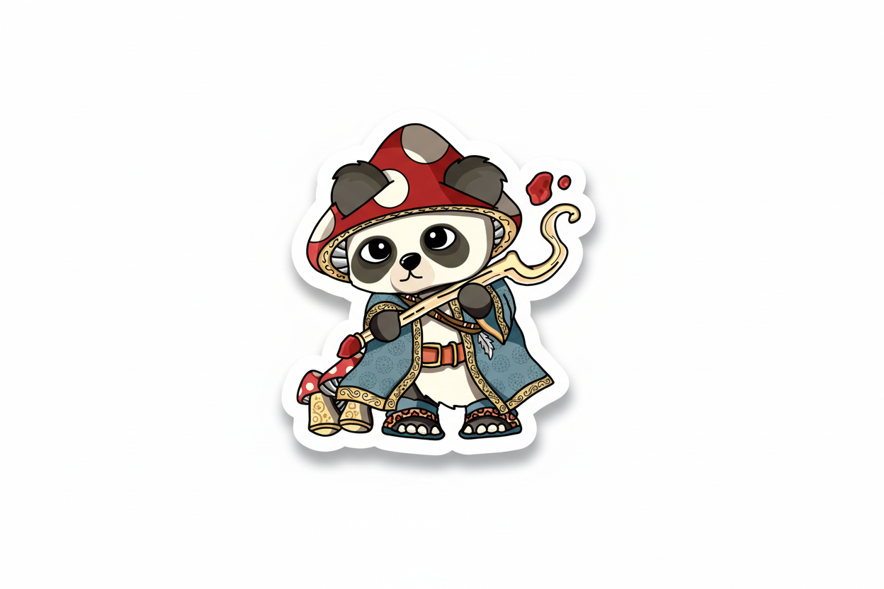 Panda Druid RPG Sticker