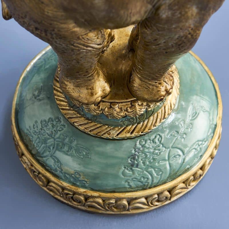 Gouden olifantenkroonluchter, poly/metaal, 28 x 11 x 46,5 cm