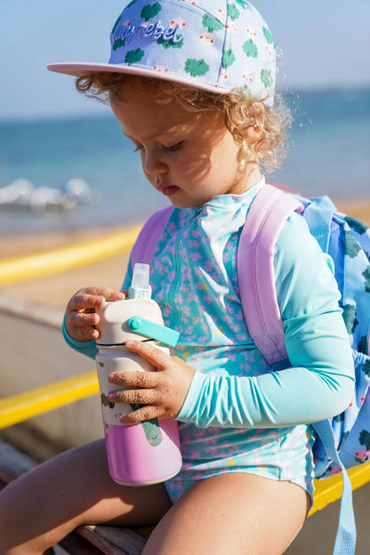 Stainless Steel Insulated Water Bottle for Children with Dancing Hearts
