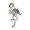 Sticker Esthétique Tie Dye Flamant