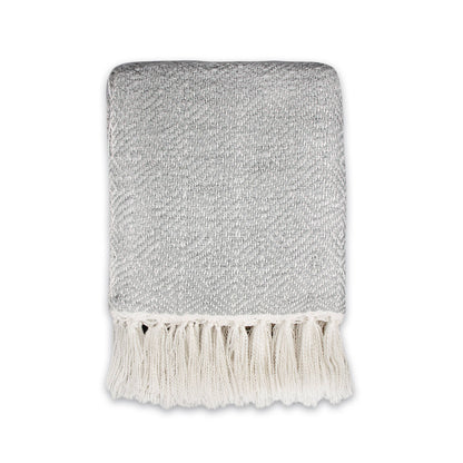 Plaid motif losange gris - 125 x 150 cm