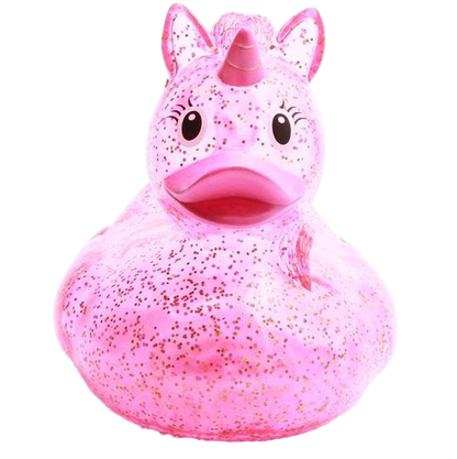 XL Roze Glitterende Eenhoorn Eend