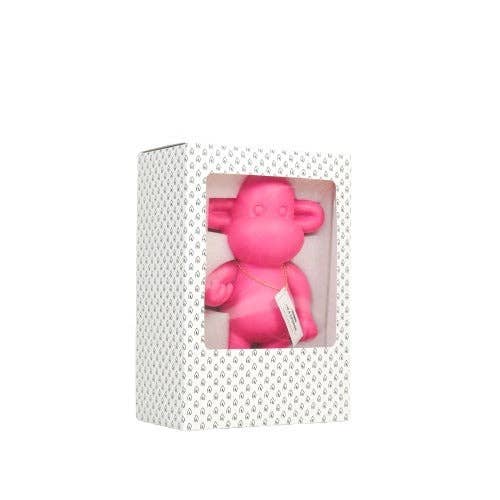 Ornement - Figurine Singe Hang Loose 'La Légende' - Polyrésine - Rose - 20,5x13,5x35cm