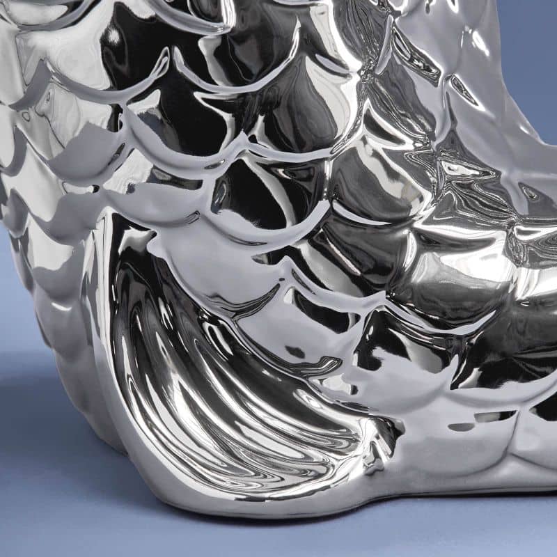 Sculpture/Vase Poisson Blubb, grès argenté