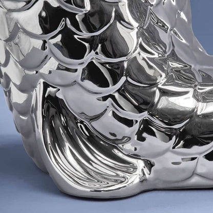 Sculpture/Vase Poisson Blubb, grès argenté