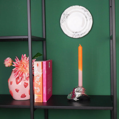 Kandelaar - Cowboyhoed - Keramiek - Zilver - 13,5x11x7 cm