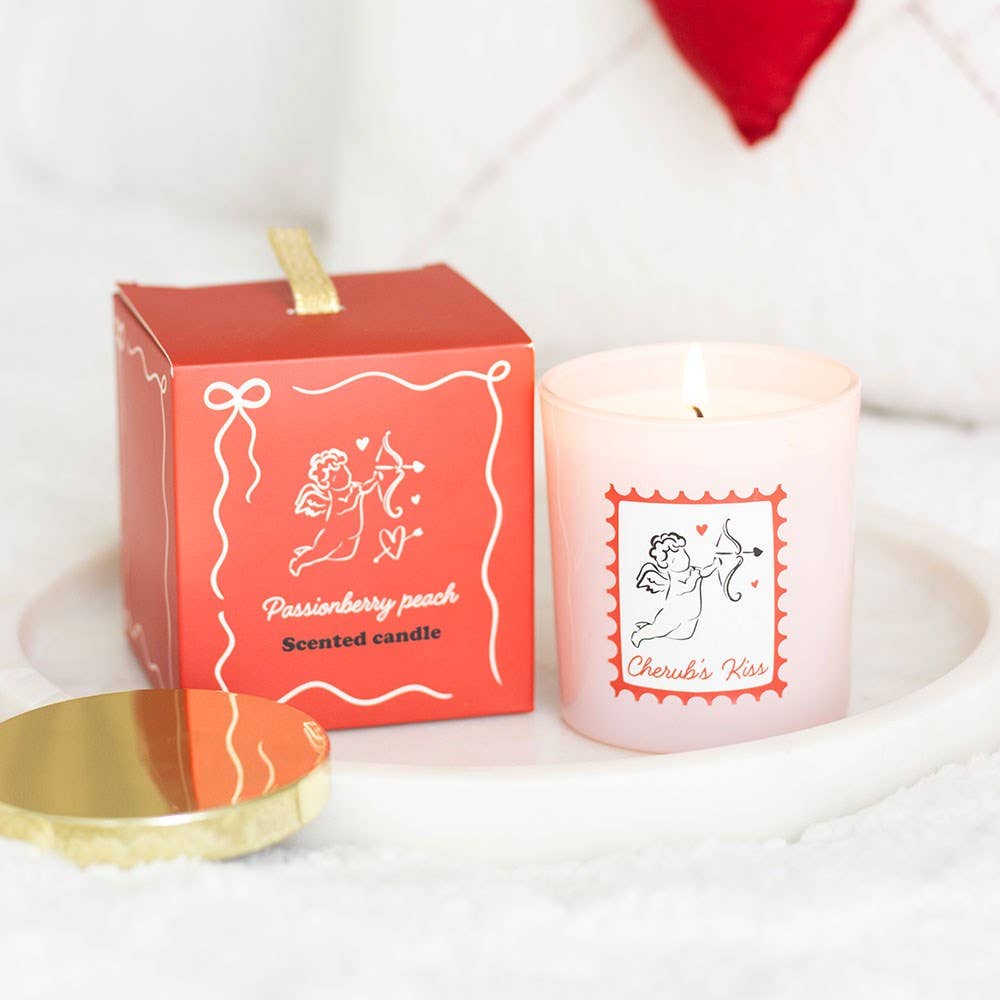 Bougie de la Saint-Valentin Passionberry Pêche Baiser de Chérubin