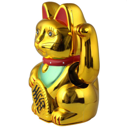Maneki-neko gelukskat, 15 cm, goud
