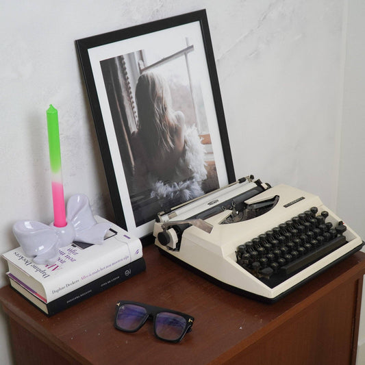 Kandelaar - Knoop - Keramiek - Lila - 18x9x7 cm