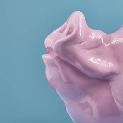 Tirelire Porky M. Krone, Rose Poly, 34 x 24 x 28 cm