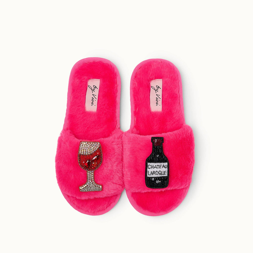 Paire de Broches pour Chaussons - Vin Rouge