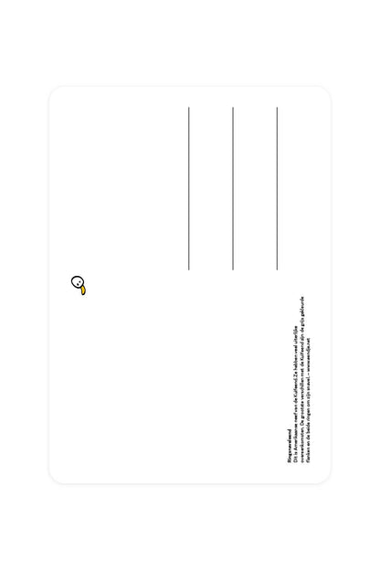 Carte postale avec canard aux haricots annelés