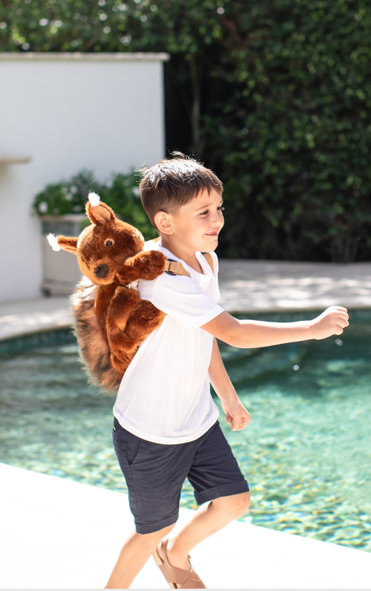 Kinderrugzak met pluche eekhoorn