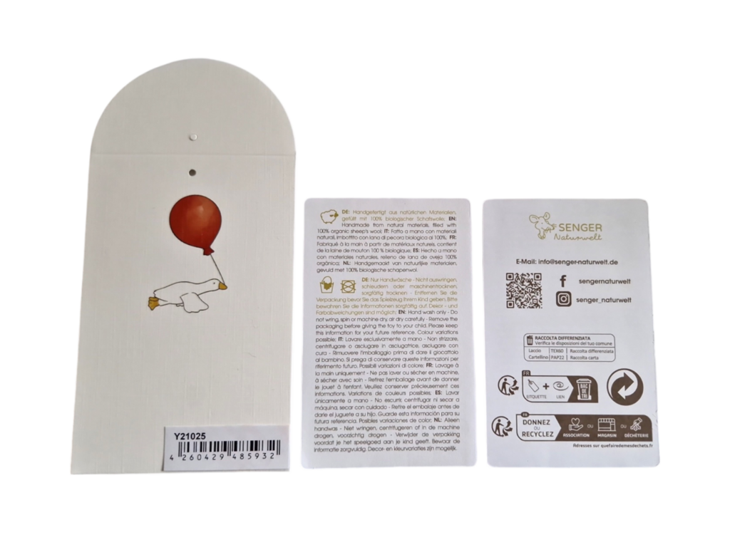 Petite bouillotte en forme d'oie blanche câline