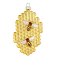 Weihnachtsanhänger goldene Bienenwabe aus Glas, 10 cm