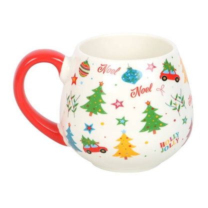 Ensemble de tasse et chaussettes imprimées de Noël nostalgique