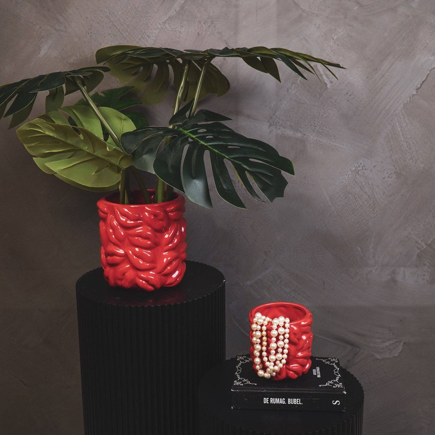 Pot - Kisses - Ceramic - Red - 11x11x11.5cm