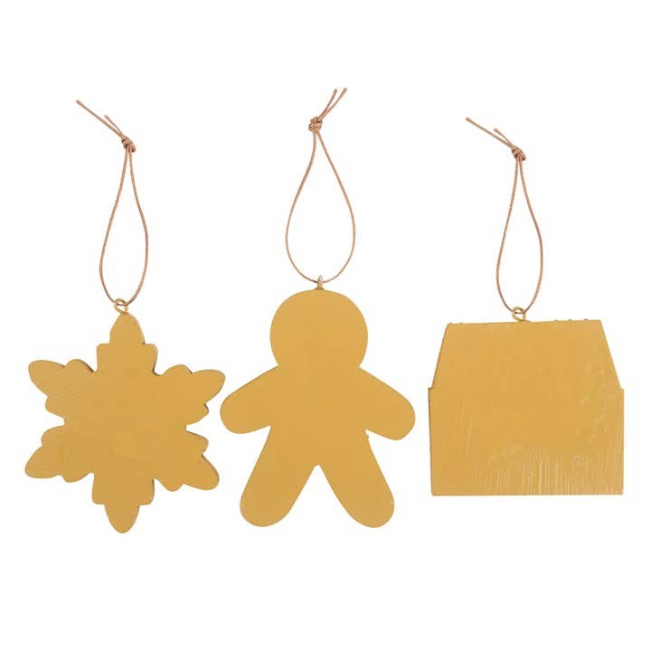 Lot de 3 décorations de Noël à suspendre en forme de pain d'épice