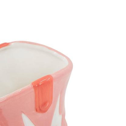 Flower vase - Boot-shaped vase - Ceramic - Pink/Orange - 16.5x10.5x26.5cm