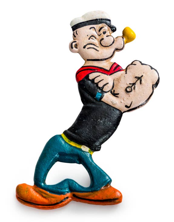 Popeye gietijzeren flesopener
