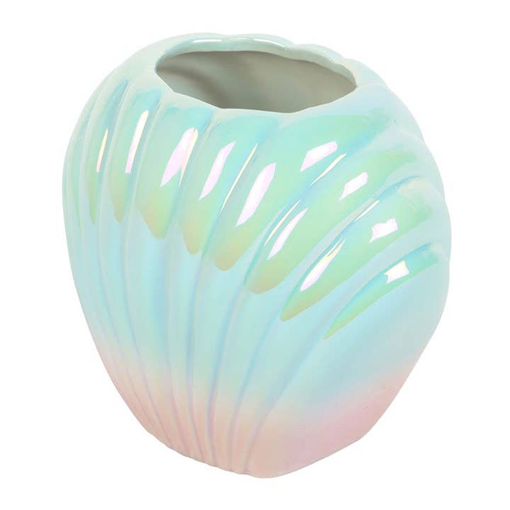 Iridescent Clam Shell Flower Vase