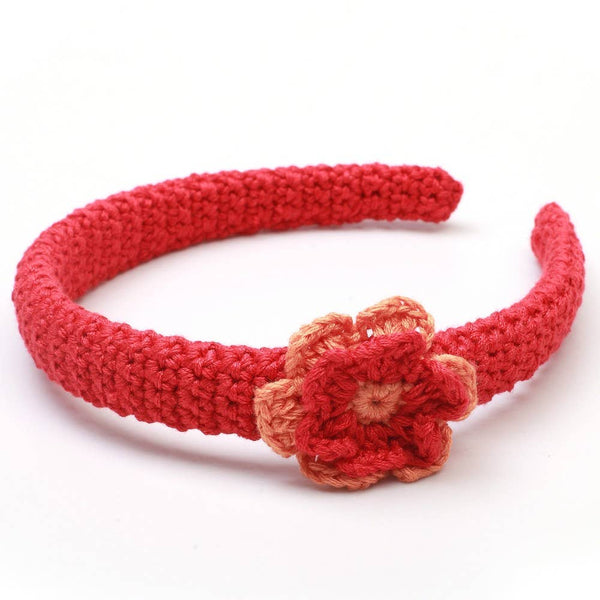 Haarband met bloem - Rood