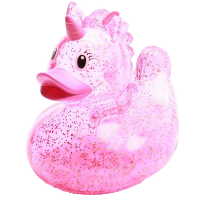 XL Roze Glitterende Eenhoorn Eend