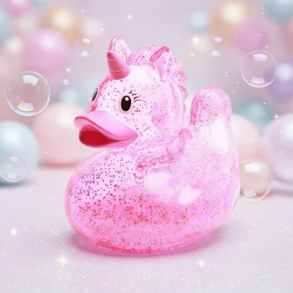 XL Roze Glitterende Eenhoorn Eend